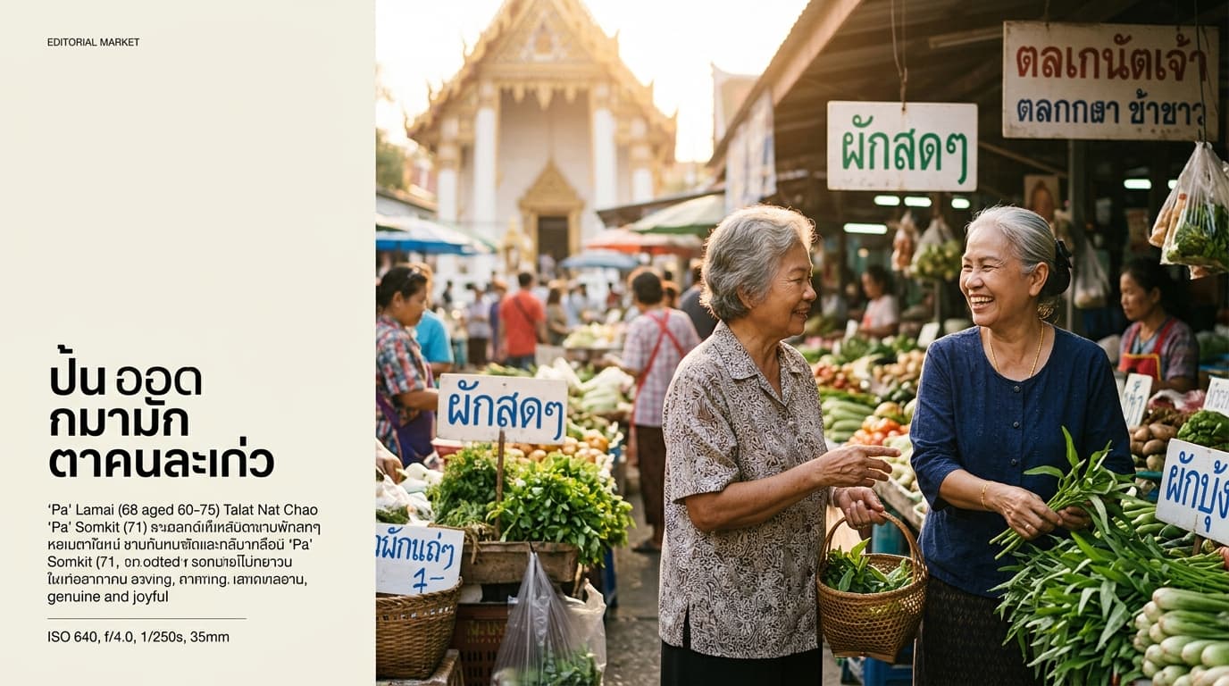 ตลาดนัดเช้า — ที่ที่ป้าๆ รู้จักกันทุกคน